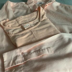 Excellent Duluth Shirt & UniqloTank Set Peach/Pink